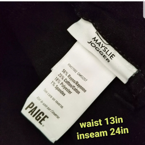 PAIGE Women's Mayslie Jogger jeans black sz 25 - Picture 8 of 8